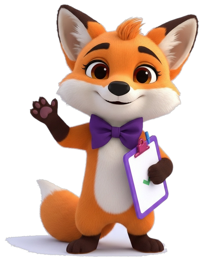 Idefox, a mascote da Ideal RH, acenando